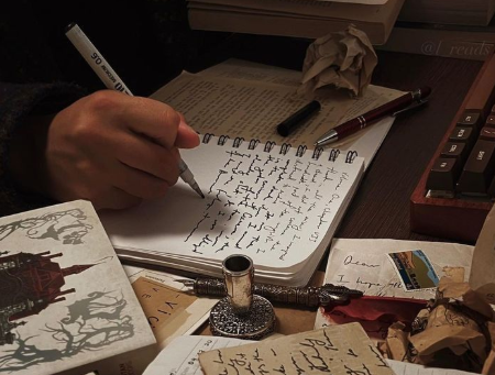 Hands turning the pages of a printed hardcover memoir book